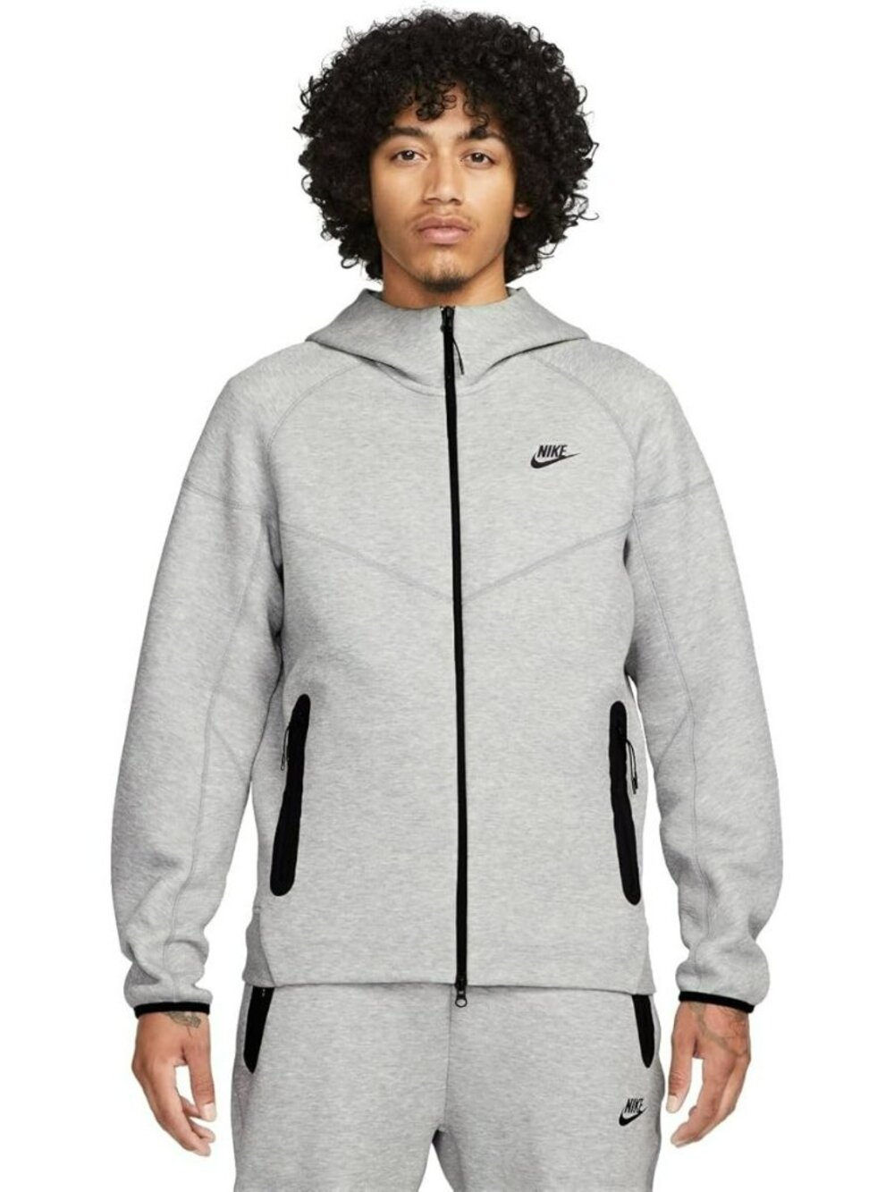 Nike Sportswear Tech Fleece Full-Zip Hoodie Heather Grey Men's Large FB7921-063